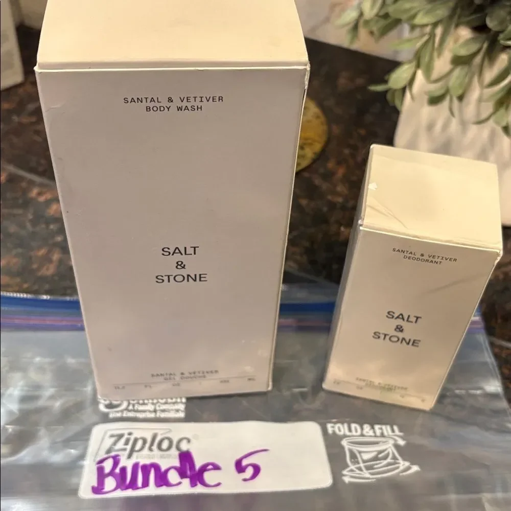 NEW Salt & Stone Santal & Vetiver body wash and deodorant bundle UNISEX